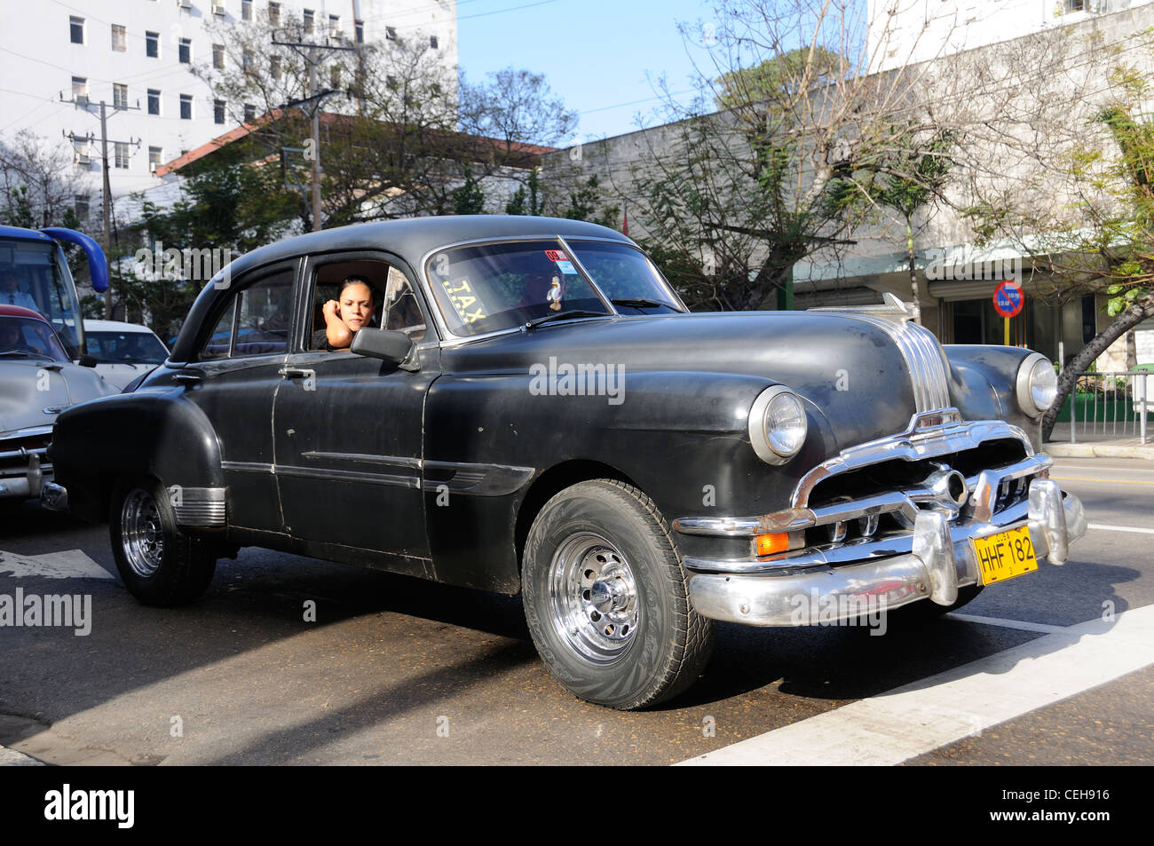 Vecchia auto in Havanna, La Habana, Cuba, Caraibi Foto Stock