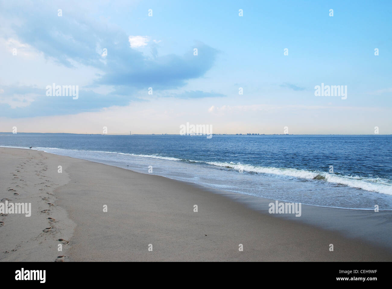 Mare,ocean,Tramonto,onde,surf,nuvole,beach,sabbia,vista Foto Stock