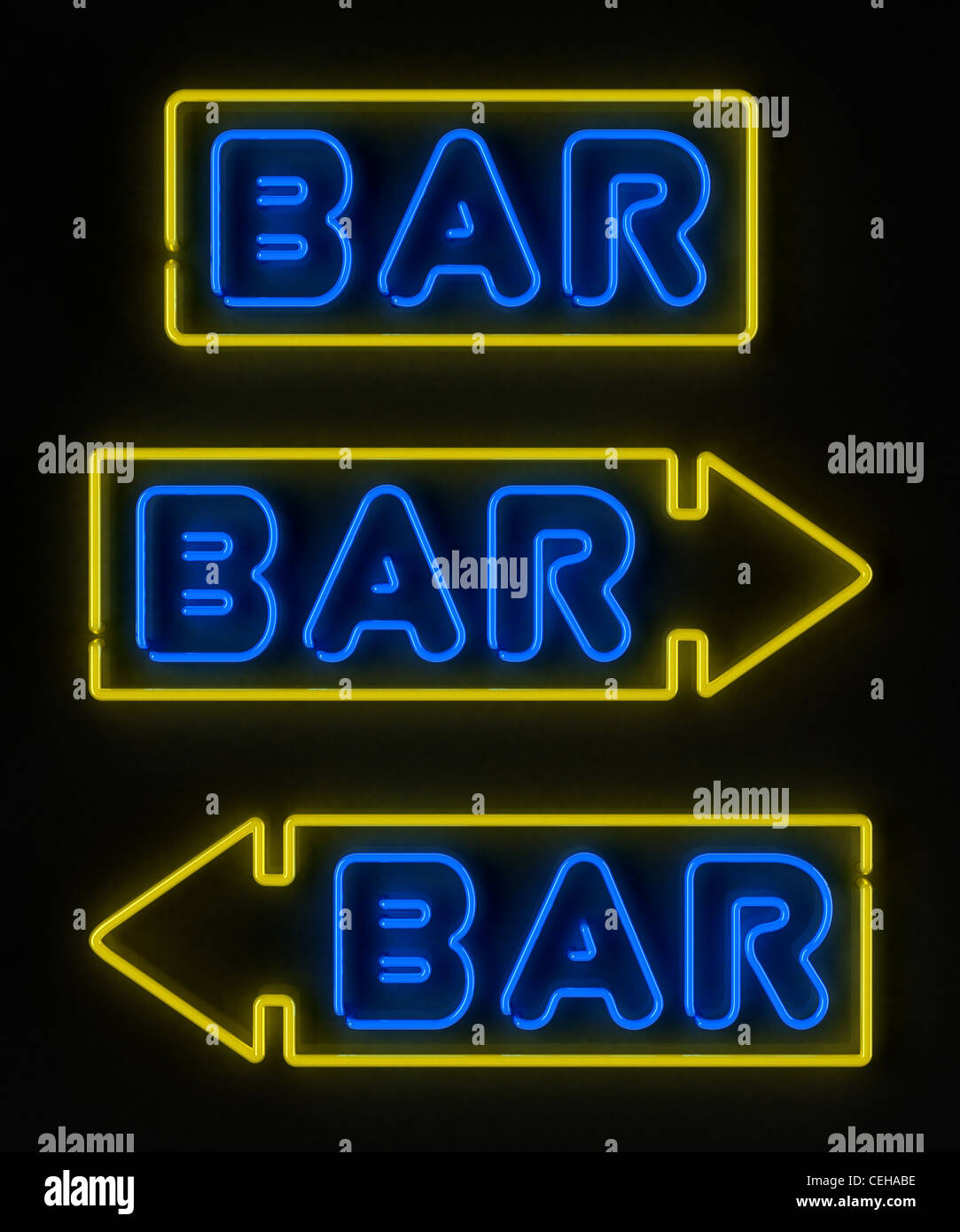 Segno al neon del bar Foto Stock