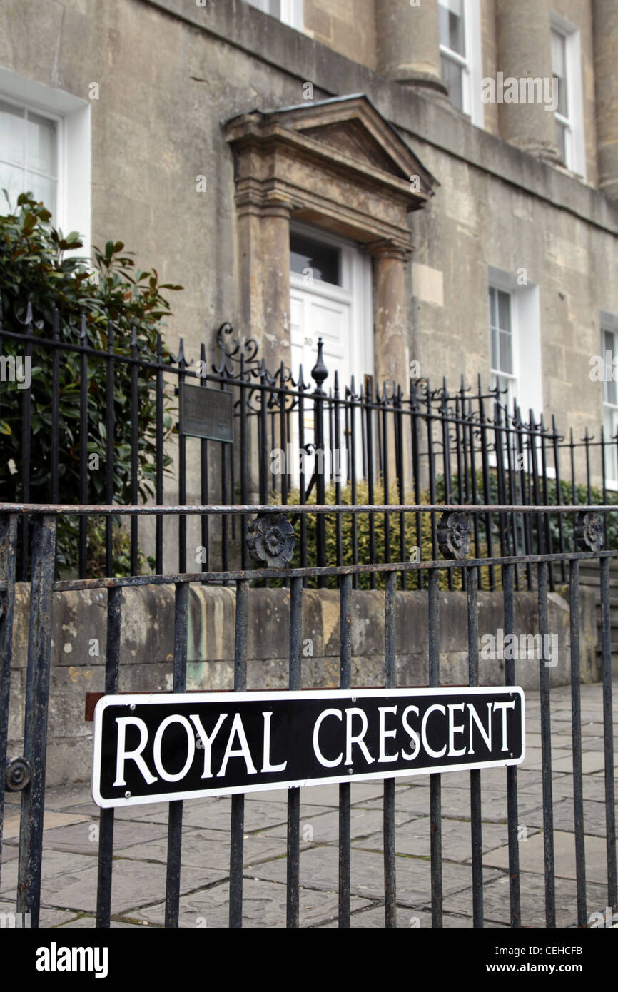 Royal Crescent Road Sign vasca da bagno Foto Stock