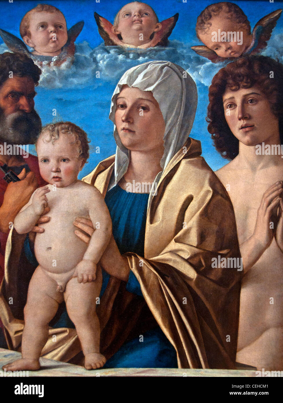 Giovanni Bellini Italiano 1459 - 1516 Venezia Italia la Vergine con il Bambino e San Pietro e San Sebastian 1487 Italia Italiano Foto Stock