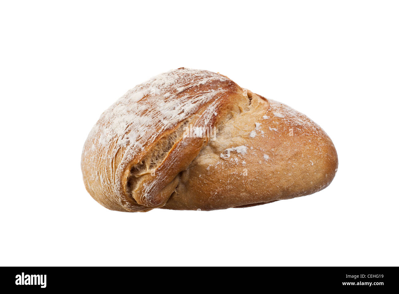 Pane tondo isolato su bianco Foto Stock