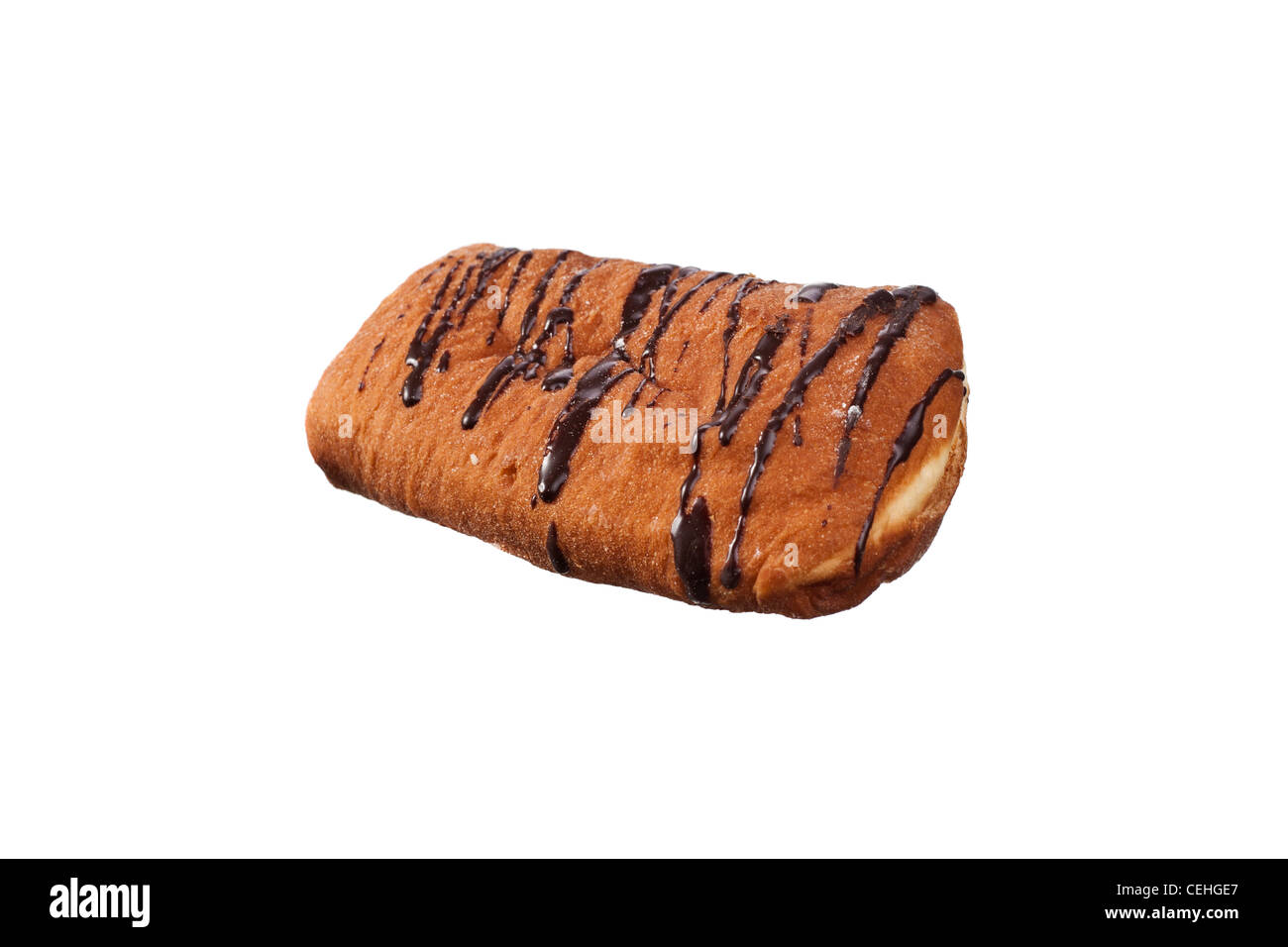 Il cioccolato dolce bun isolato su bianco Foto Stock