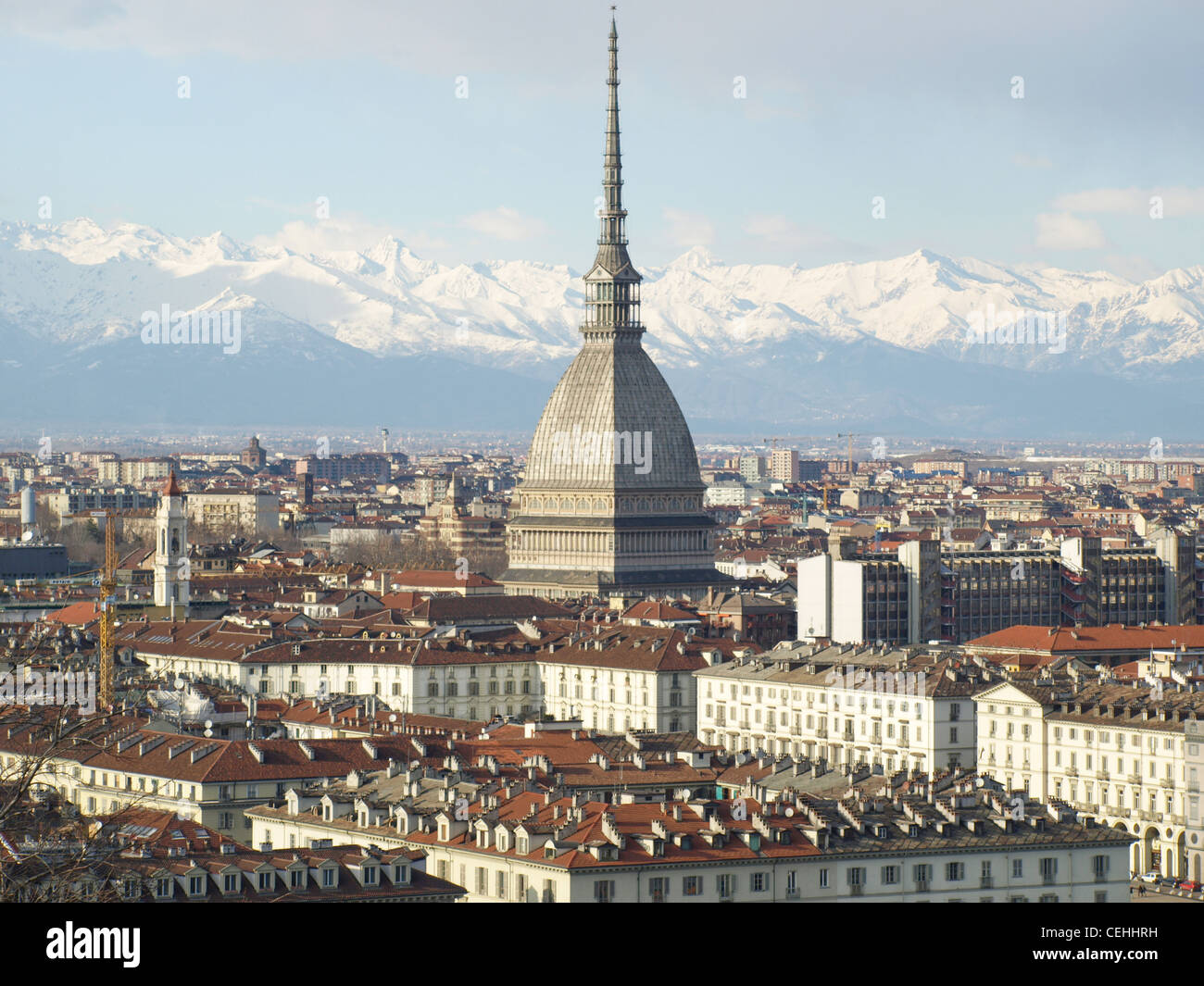 Torino vista panorama visto dalla collina Foto Stock