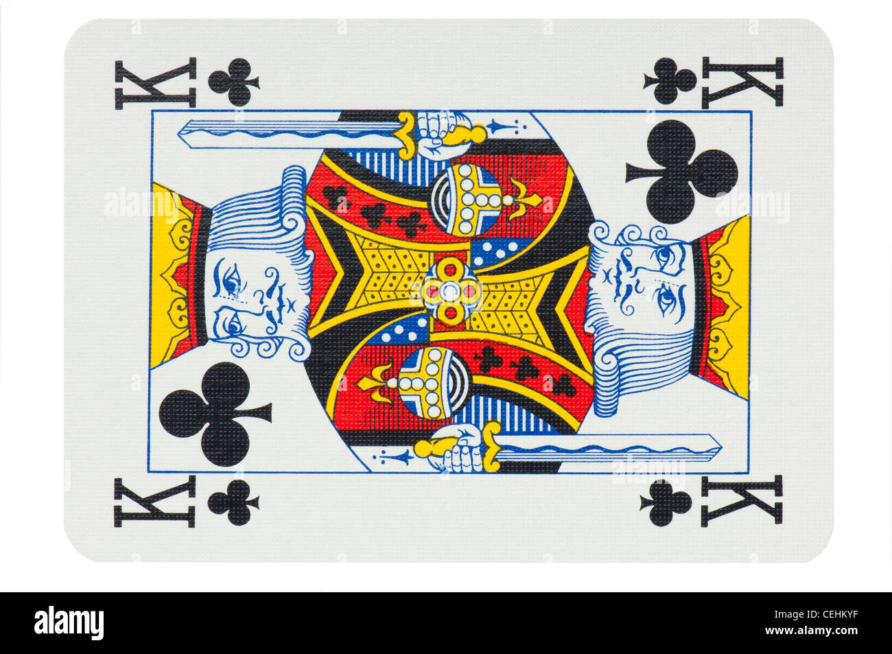 Carte da gioco poker ritagli sfondo bianco Foto Stock
