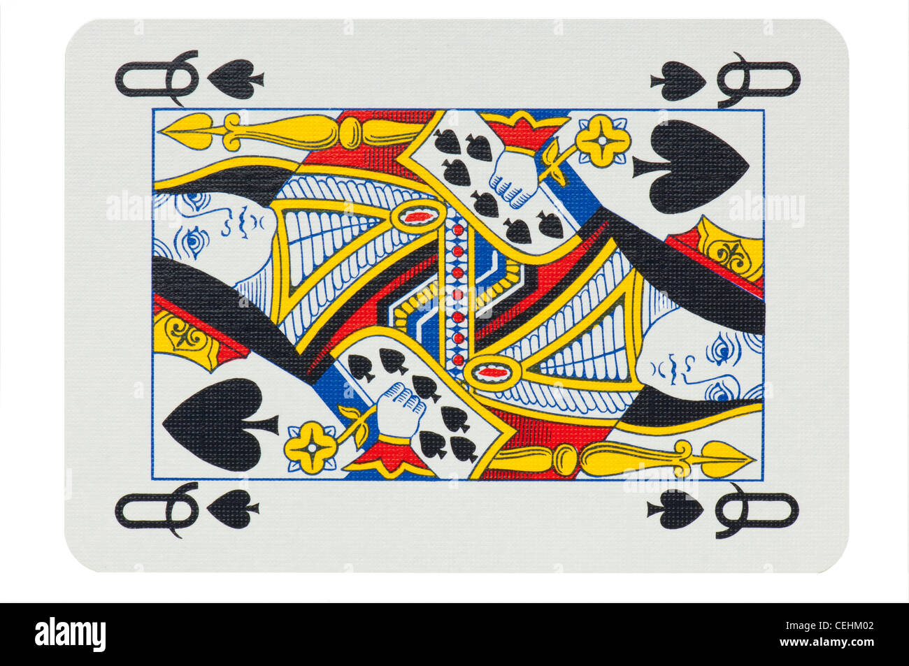 Carte da gioco poker ritagli sfondo bianco Foto Stock