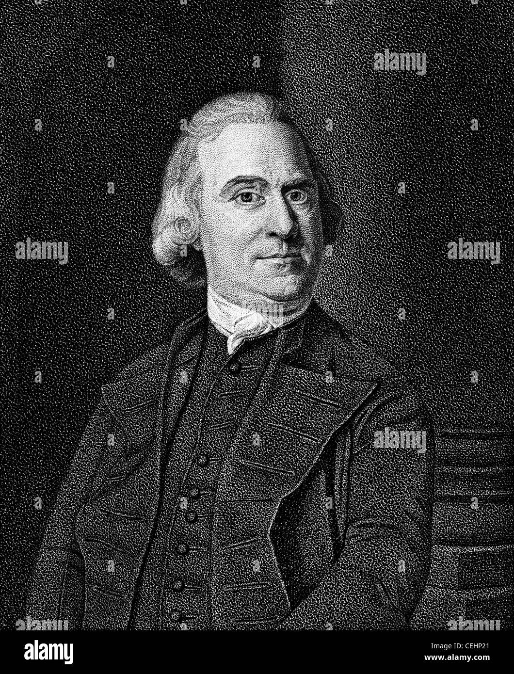 Ritratto d'epoca dello statista americano Samuel Adams (1722 - 1803). Foto Stock