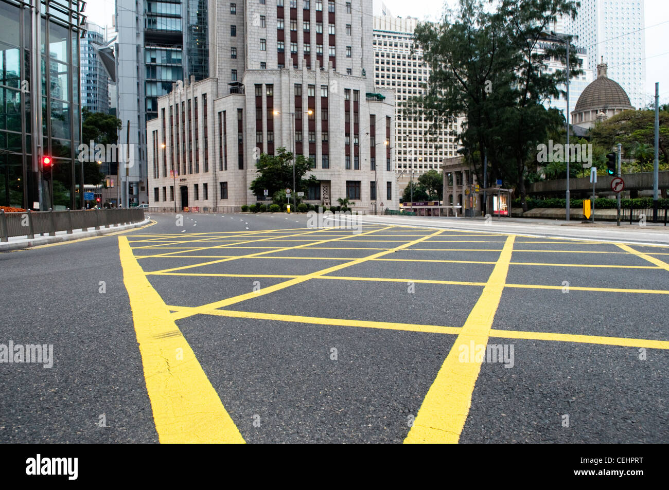 Empty street a Hong Kong il nuovo anno cinese giorno 2012 Foto Stock