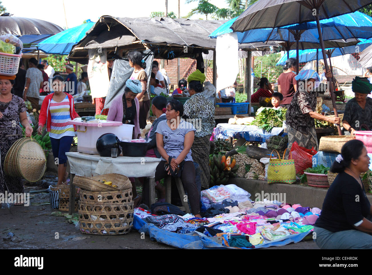 Le scene nel mercato locale, Ubud, Bali, Indonesia Foto Stock