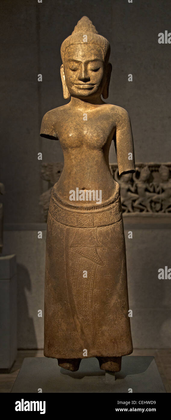 Dea Divinité divinità femminile 12 - 13 Secolo Cambogia stile Bayon Foto Stock