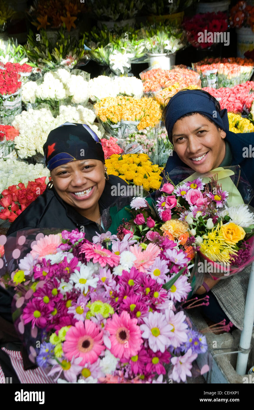 Venditori di fiori,Cape Town,Provincia del Capo occidentale Foto Stock