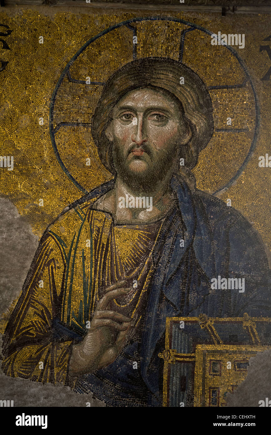 Gesù Cristo a mosaico Hagia Sofia, Istanbul Foto Stock