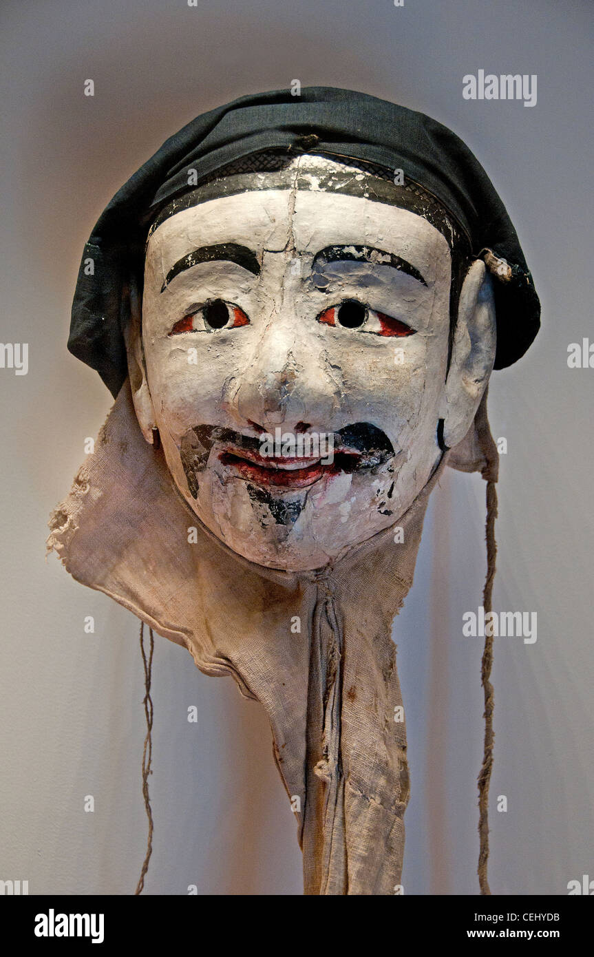 Maschera in legno dipinto periodo Choson del XVII secolo la Corea Coreano Foto Stock