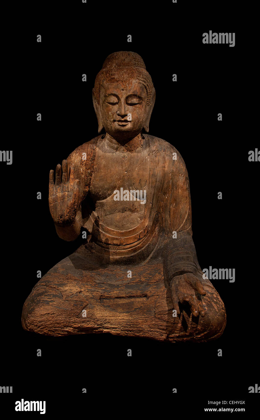 Il Buddha Amida Nyorai o Amitabha predicazione gesto11al XII secolo D.C. Giappone Giapponese periodo Heian Foto Stock