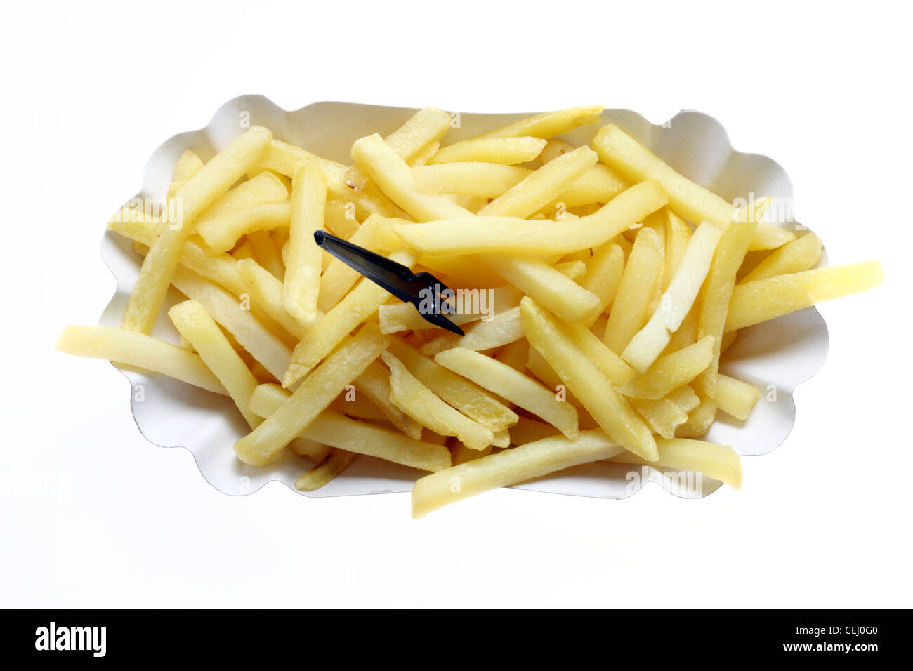 Nutrizione, fast food. Le patatine fritte. Foto Stock