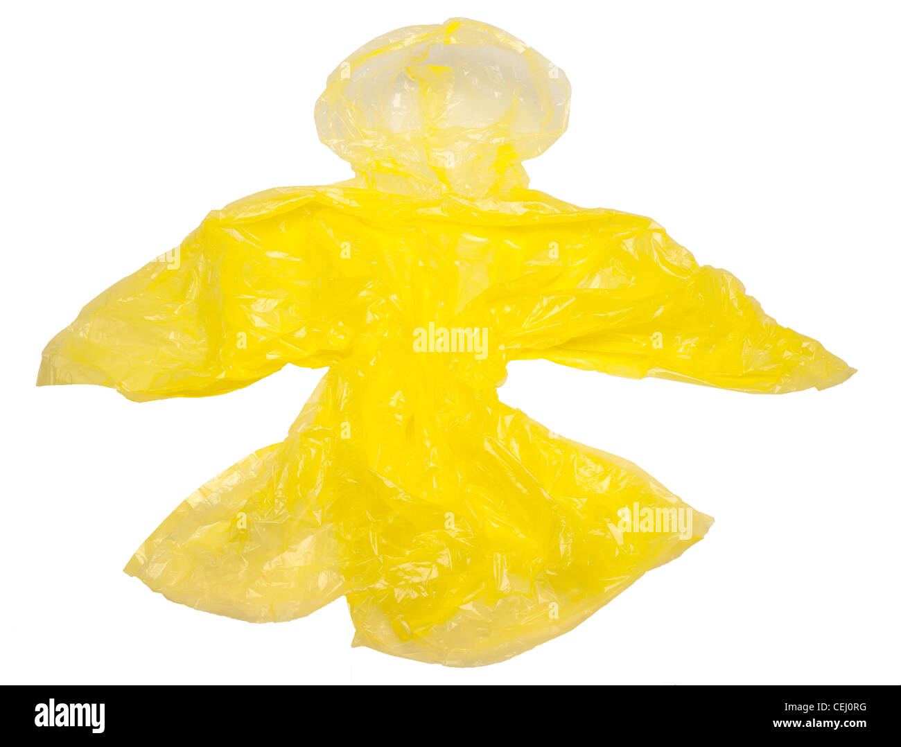 Comoda luce a scomparsa in plastica pioggia Poncho giacca a vento Foto Stock