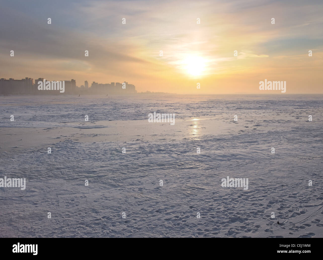 San Pietroburgo: tramonto sul Golfo di Finlandia Foto Stock