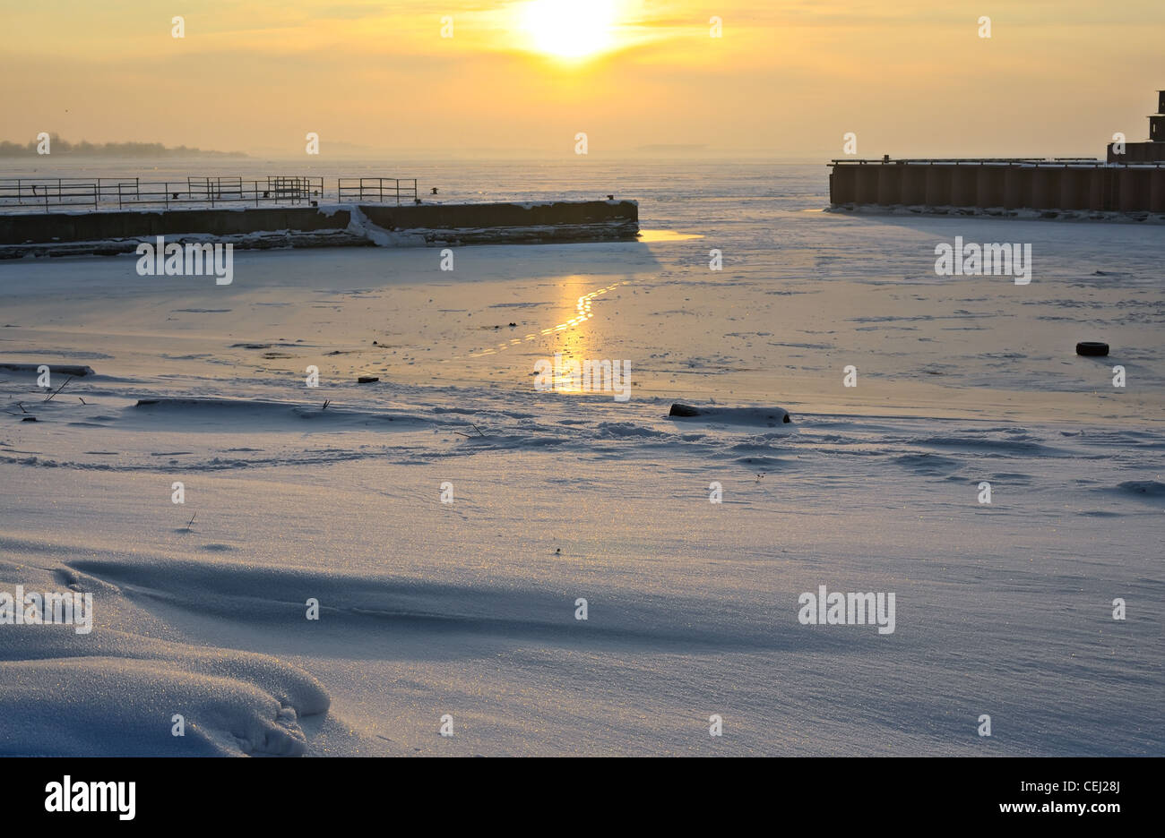 San Pietroburgo: tramonto sul Golfo di Finlandia Foto Stock