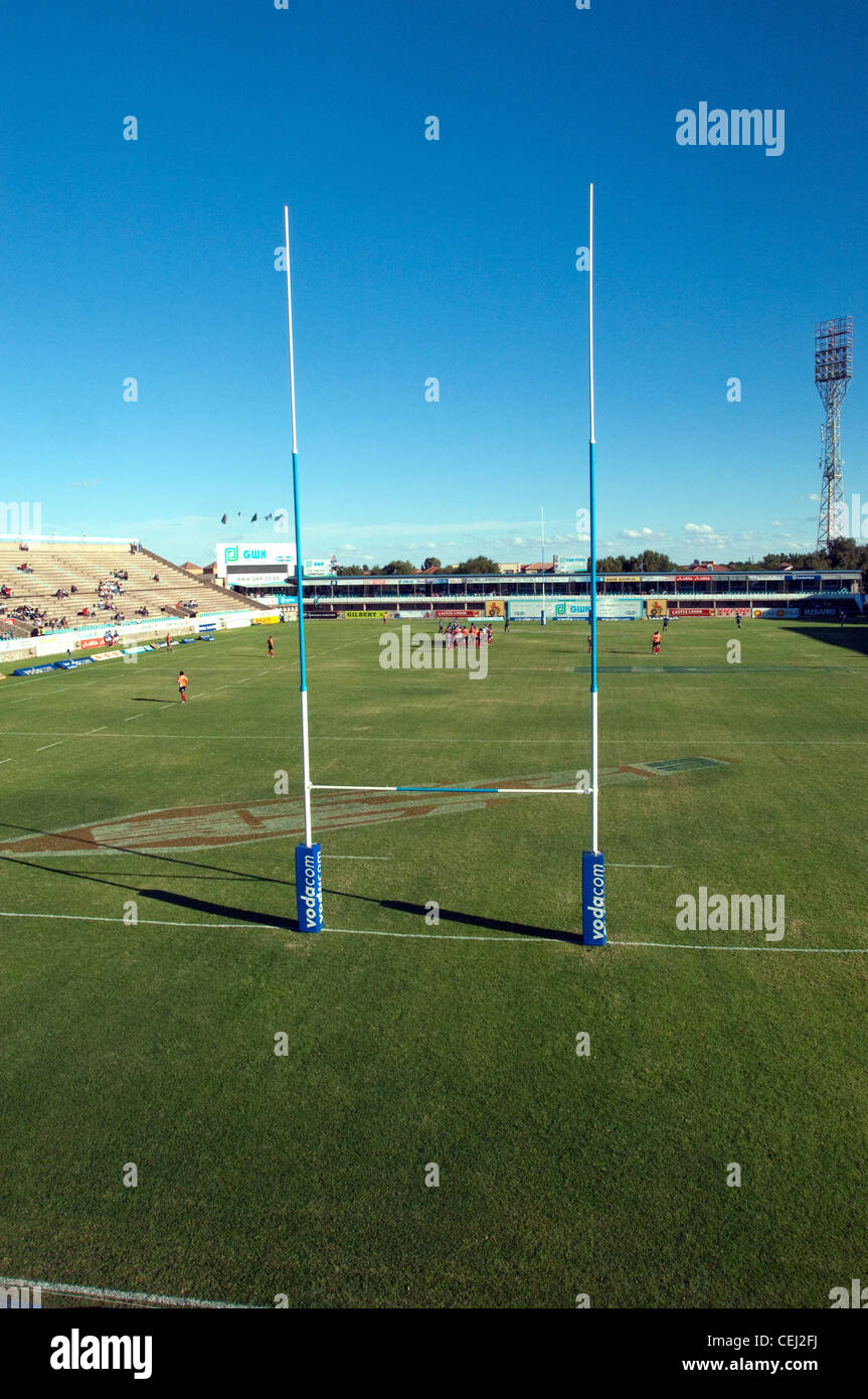 Rugby posti,GWK Park,ghepardi vs Griquas,partita di rugby,Kimberly,Capo Settentrionale Foto Stock