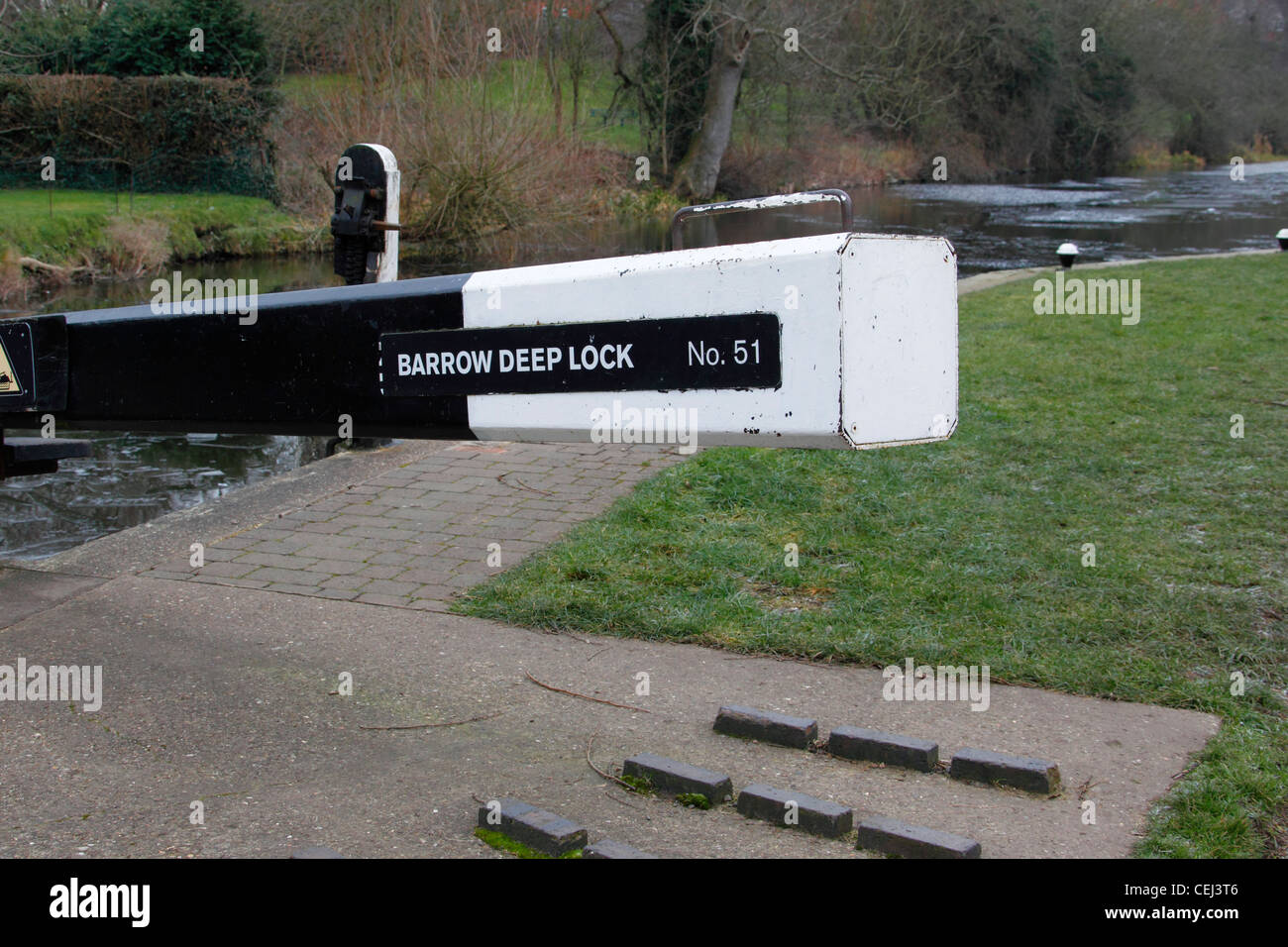 Blocco profondo 51, Barrow su soar, Leicestershire in Inghilterra. pound lock Foto Stock