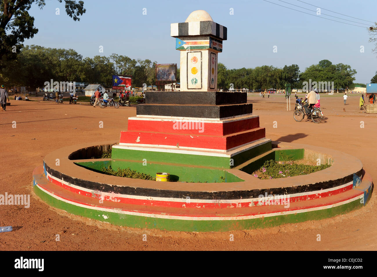 Africa SUD SUDAN Bahr al Ghazal regione dei laghi , stato, città Rumbek , libertà o Piazza Indipendenza con monumento Foto Stock