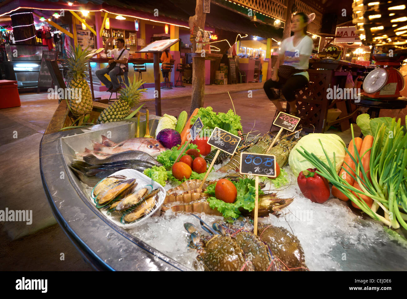 Thailandia - Isola di Phuket, Patong Beach, ristorante di pesce Foto Stock