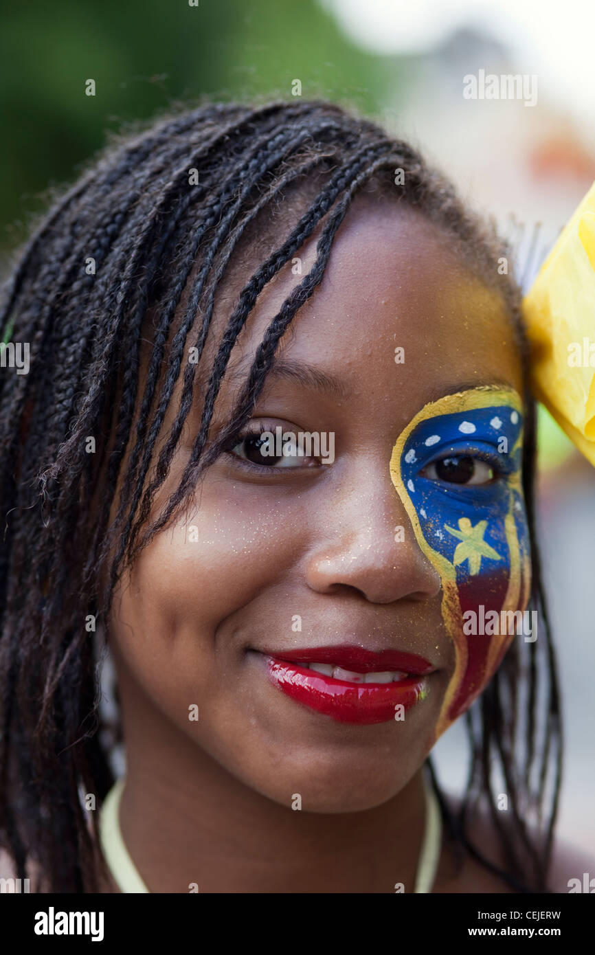 Inghilterra, Londra, Southwark, partecipante al 'Carnaval del Pueblo' Festival (più grande Deuropa Latin Street Festival) Foto Stock