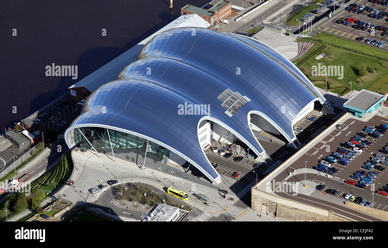 Immagine aerea del Sage Gateshead vicino a Newcastle-upon-Tyne Foto Stock