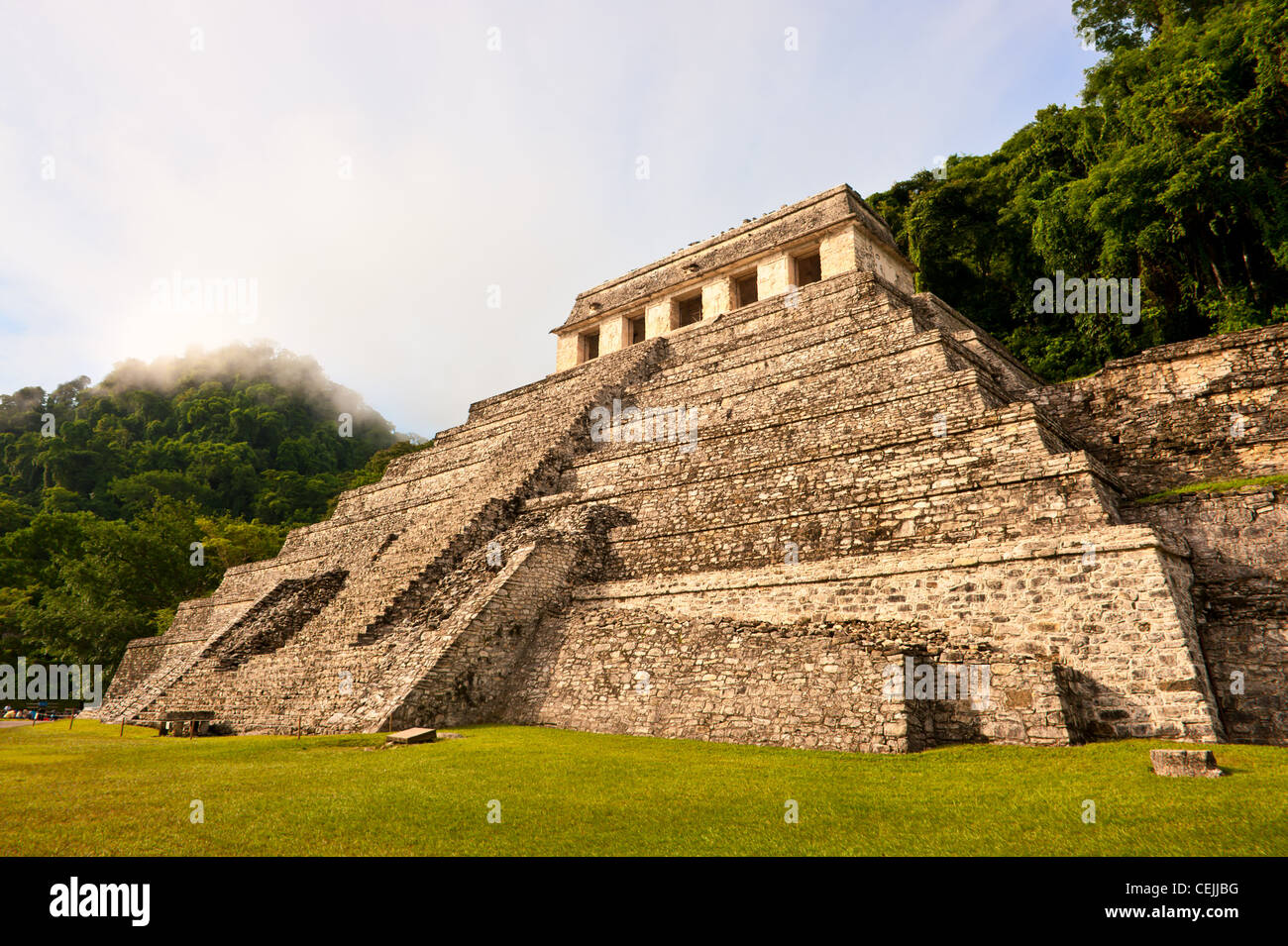 La Piramide Maya di Palenque, Chiapas, Messico. Foto Stock