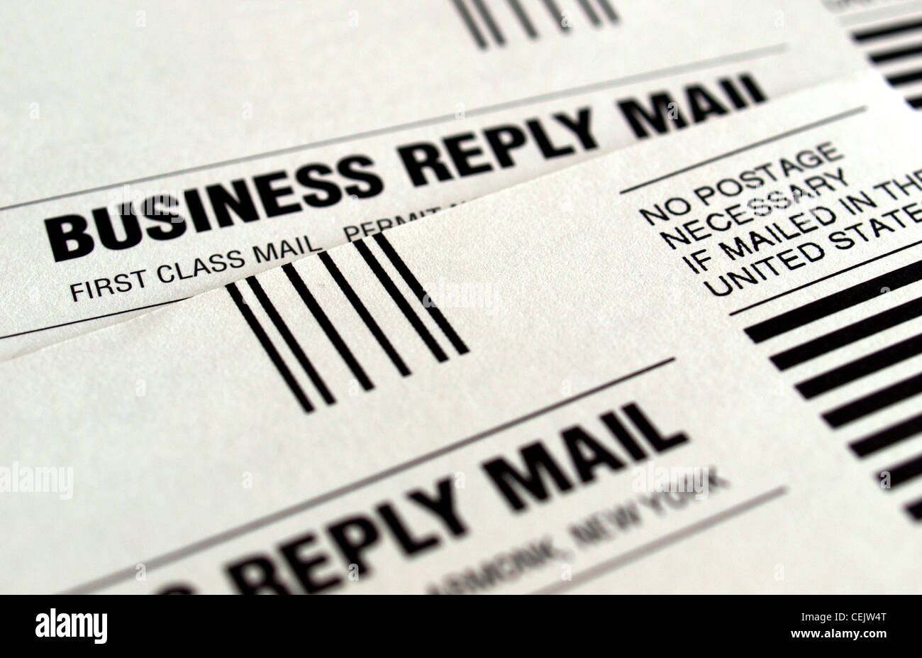 Dettaglio del business reply mail form Foto Stock