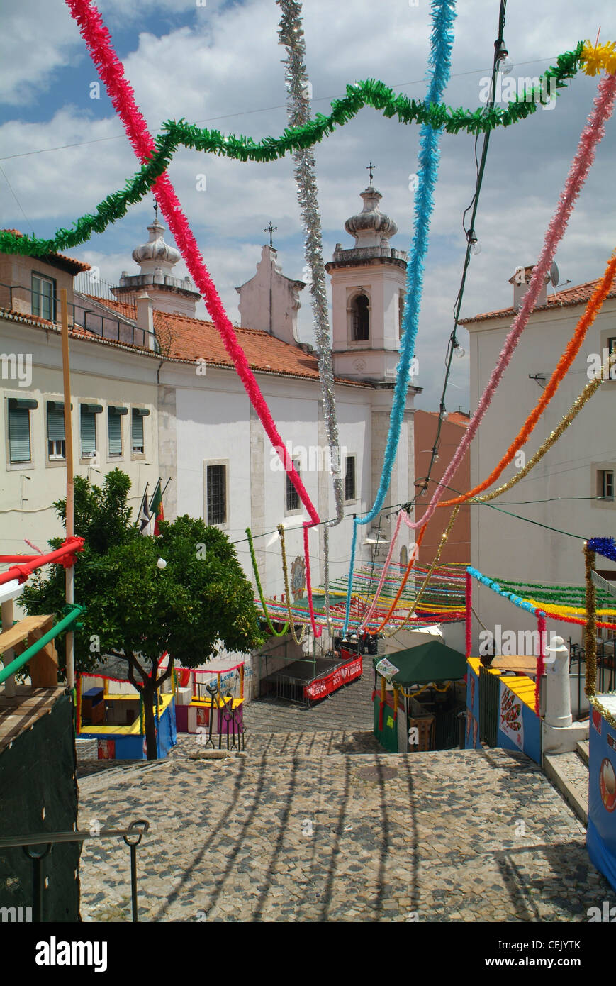 Alfama Bairro tipico de Lisboa, Santo Antonio, Festas Populares Foto Stock