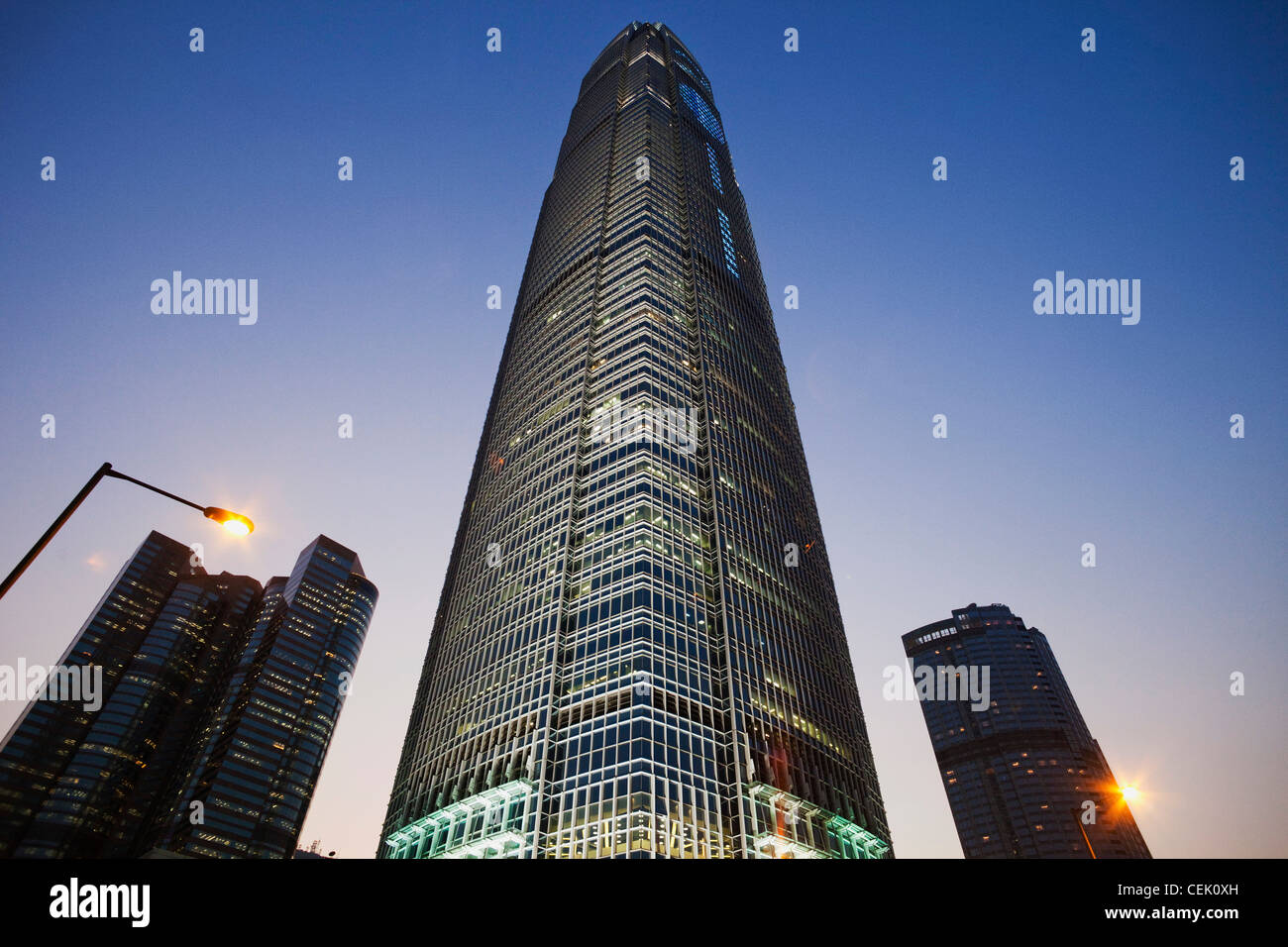 Centro Internazionale delle Finanze Edificio, IFC, Hong Kong, Cina Foto Stock