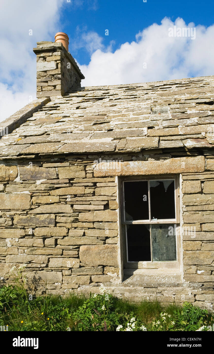 Cottage abbandonati sull isola di Westray, Orkney Islands, Scozia. Foto Stock