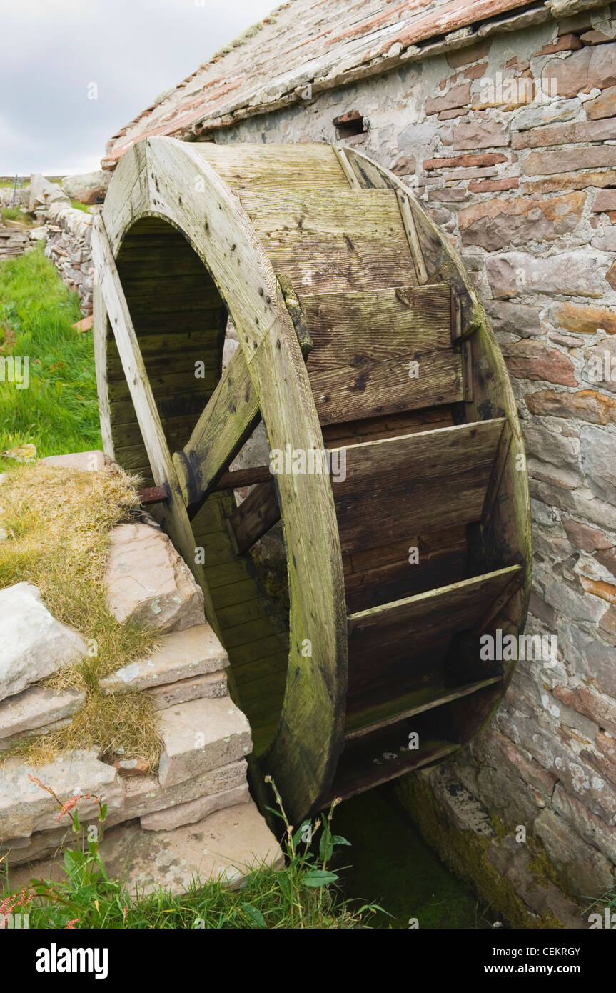 Waterwheel a Casa Rossa Croft sull isola di Eday, Orkney Islands, Scozia. Foto Stock