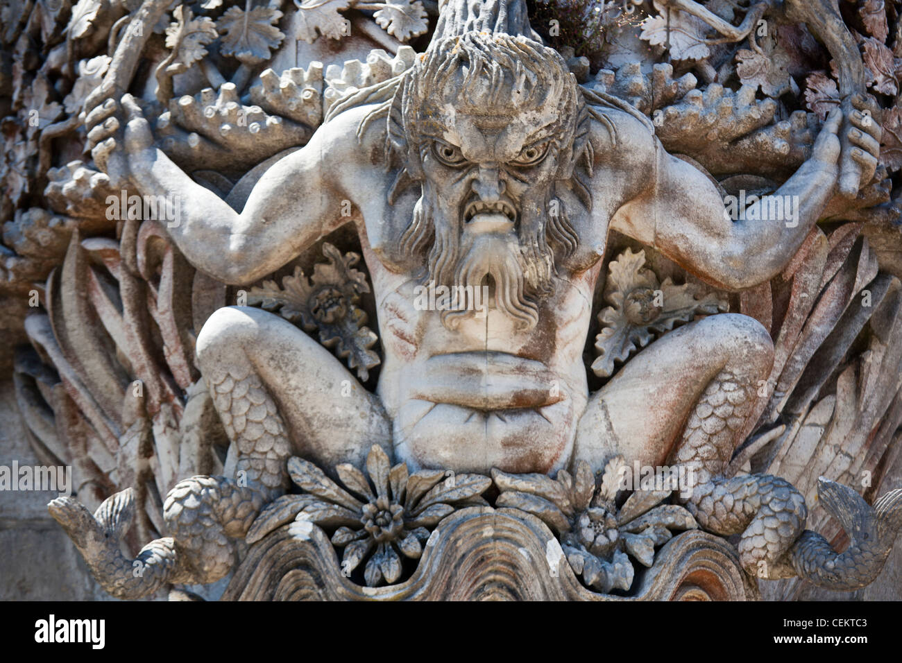 Il Portogallo, Regione di Lisbona, Sintra, pena il Palazzo Nazionale, il Gargoyle Foto Stock