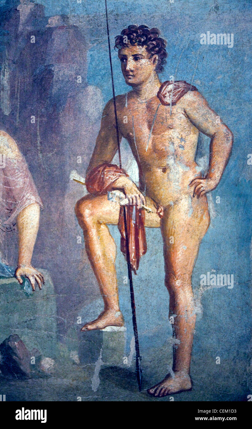 L'Italia, Napoli, Napoli Museo, da Pompei, Casa di Meleagro (VI 9), Io e Argo Foto Stock