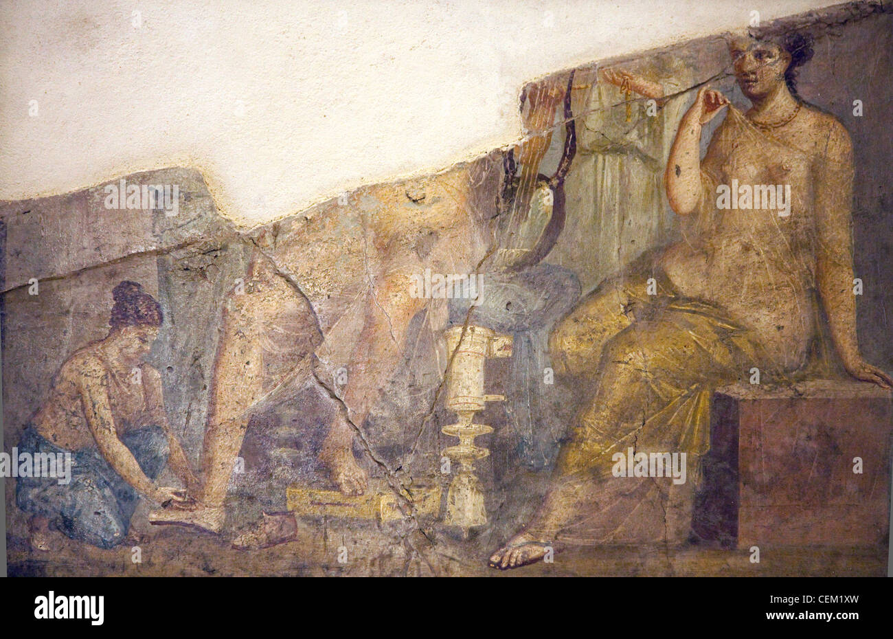 L'Italia, Napoli, Napoli Museo, da Pompei, Casa di Meleagro (VI 9, 2.13), abbigliamento di liricine Foto Stock