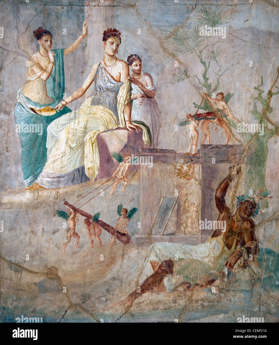 L'Italia, Napoli, Napoli Museo, da Pompei, principe di Montenegro Casa VII, Ercole e Omphale Foto Stock