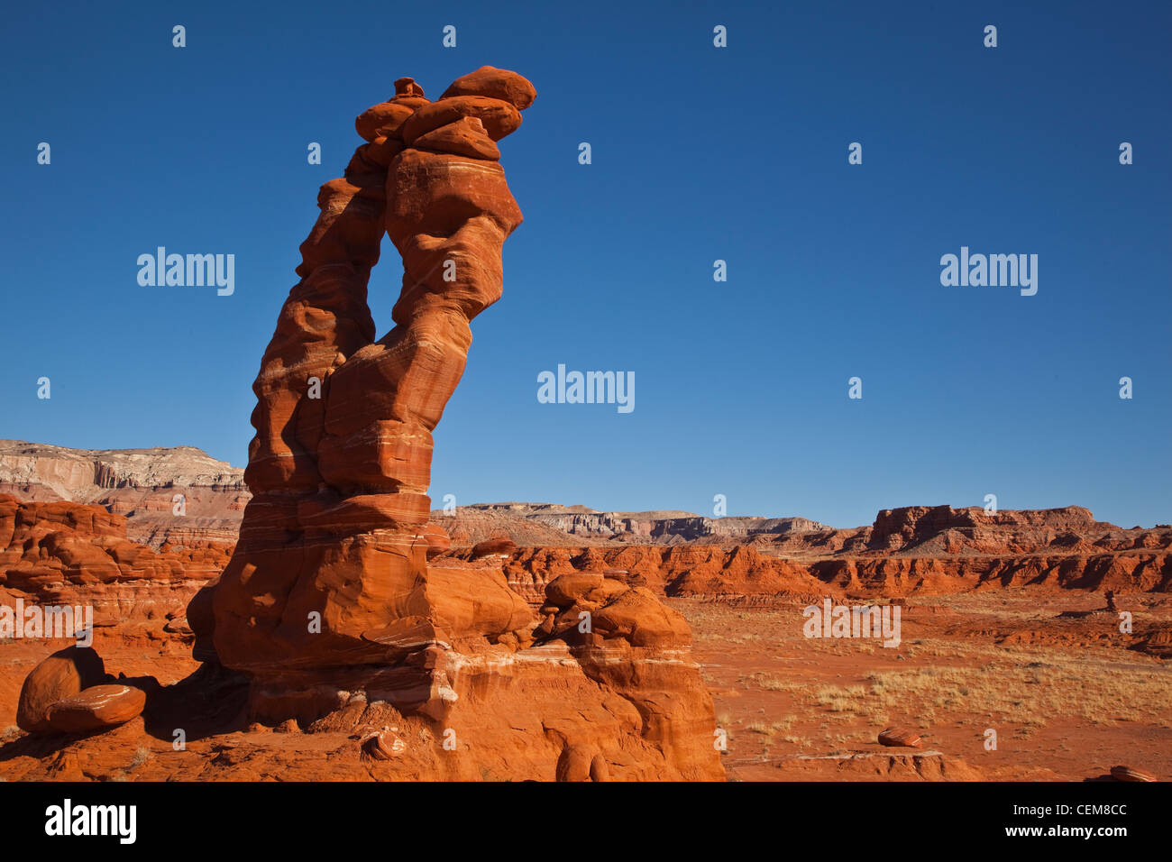Le formazioni rocciose, hoodoos, sulla terrazza Ward, Navajo Nation, Coconino County, Arizona, Stati Uniti d'America Foto Stock
