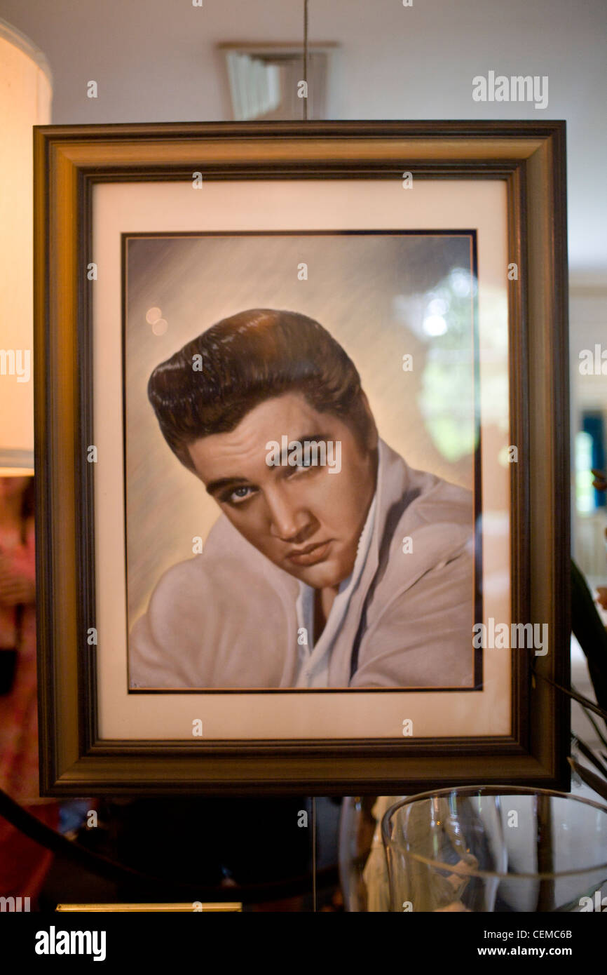 Elvis Presley's Graceland home, interni e oggetti personali Foto Stock