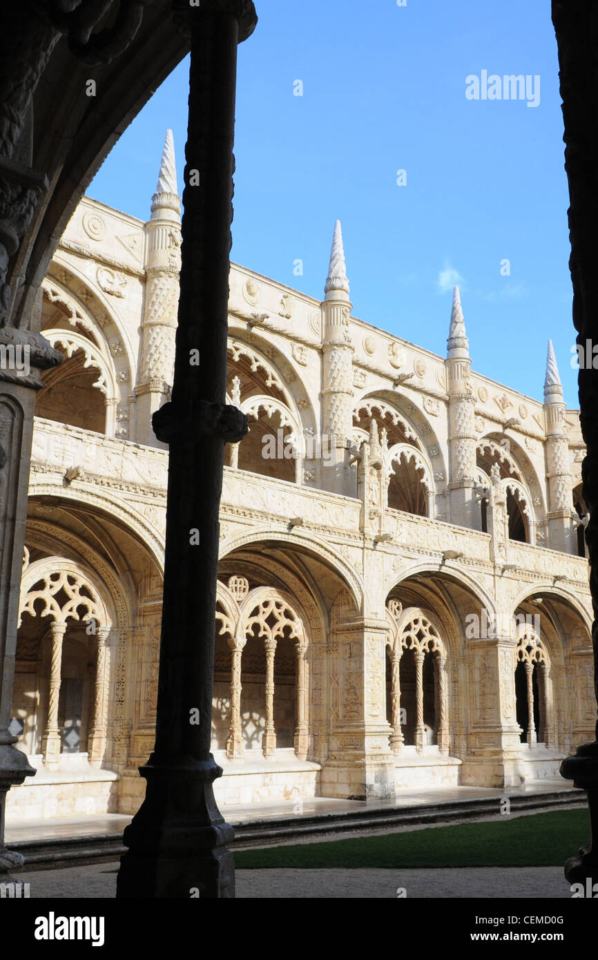 Monastero di Jeronimos quartiere Belem LISBONA PORTOGALLO Foto Stock