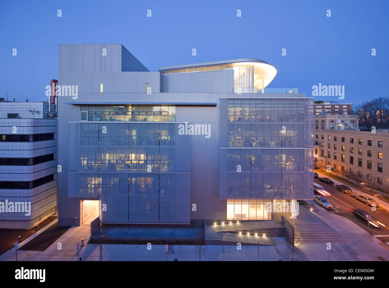 Il laboratorio di media estensione (edificio e14) al MIT, progettato da Fumihiko Maki e leers weinzapfel e completato nel 2009. Foto Stock