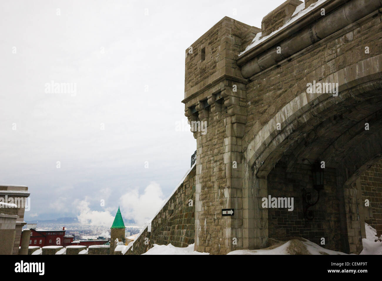 Città vecchia entrata a uptown, Québec, Canada Foto Stock
