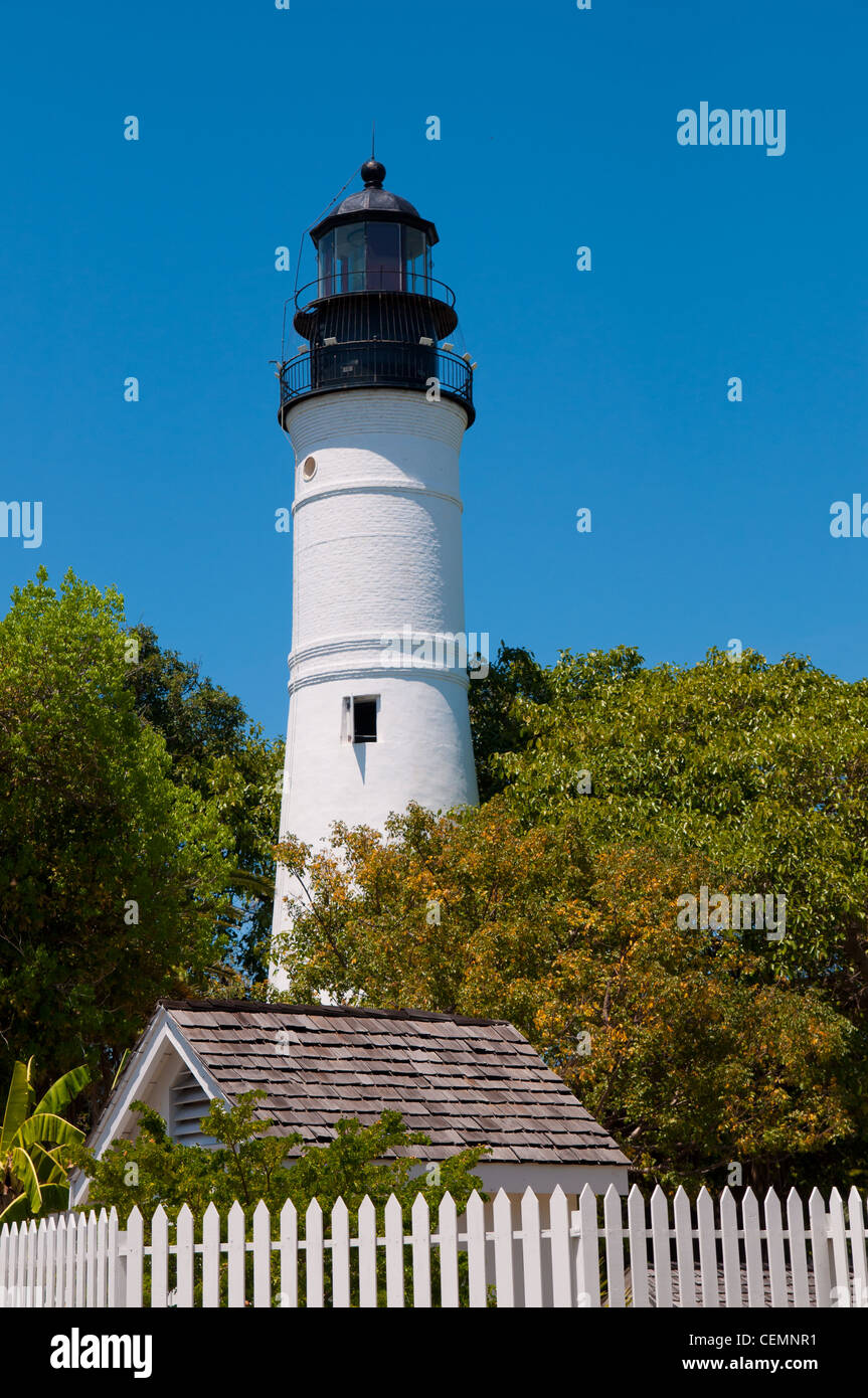 Key West lighthouse dietro il recinto Foto Stock