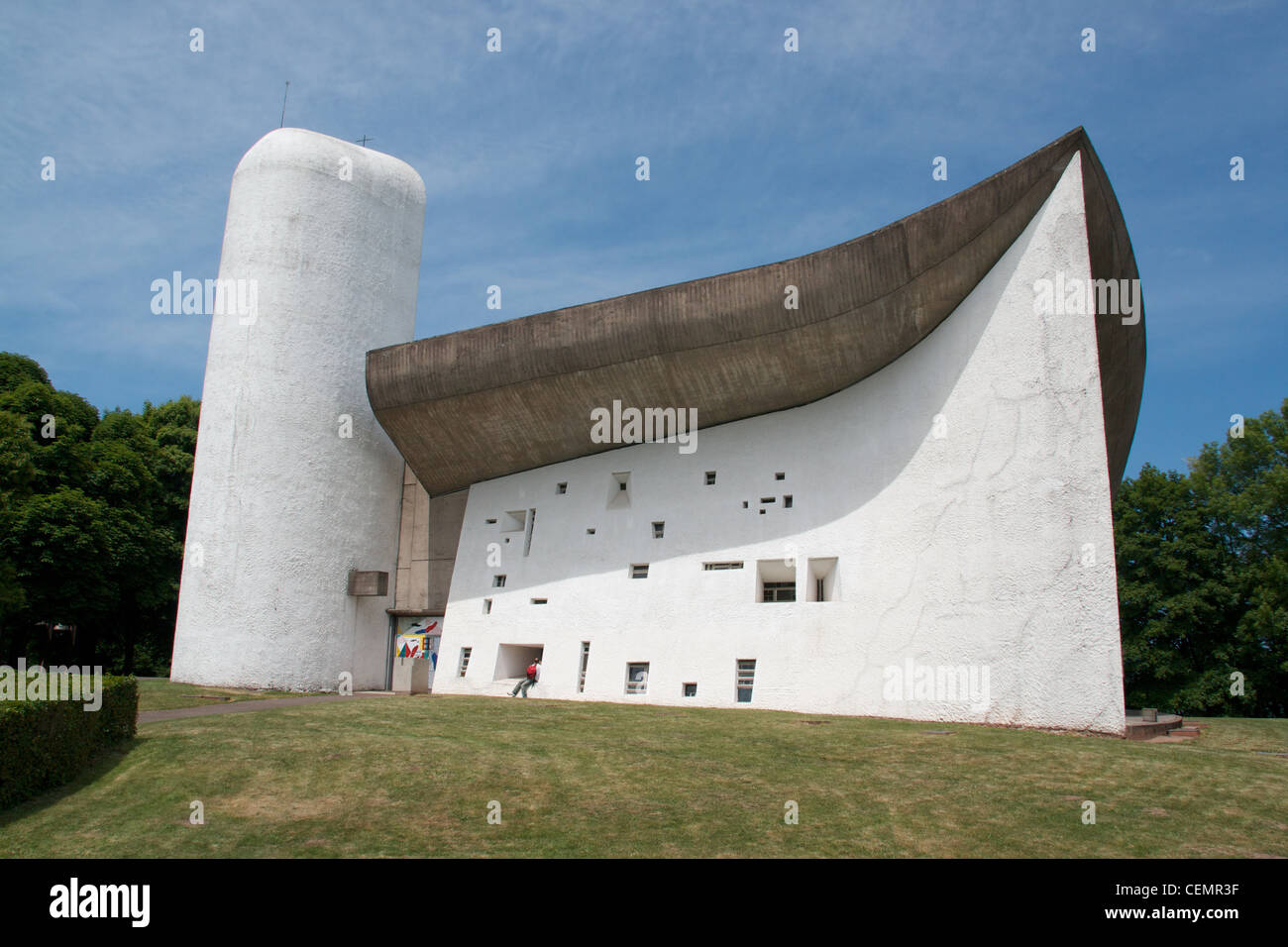 Le Corbusier, Notre Dame du Haut, Rochamp, Francia Foto Stock