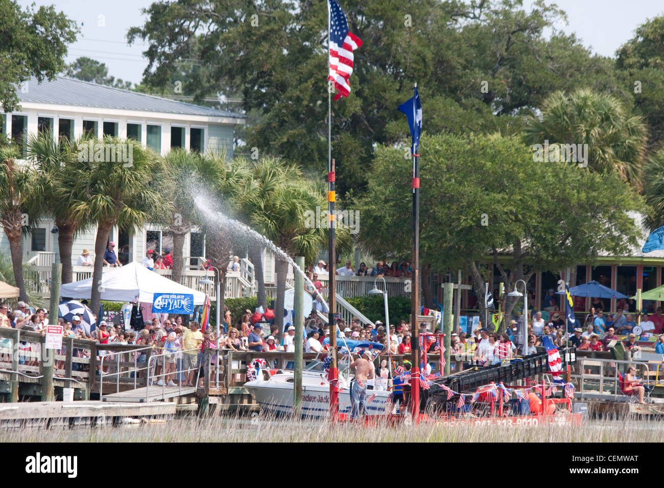 4 luglio sfilata di barche in Myrtle Beach South Carolina USA Foto Stock