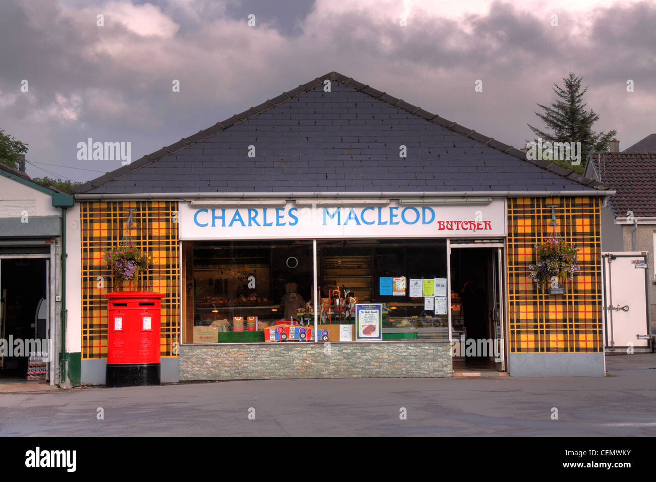 Charles MacLeod Stornoway macelleria, isola di Lewis, Ebridi Esterne, Scotland Regno Unito Foto Stock