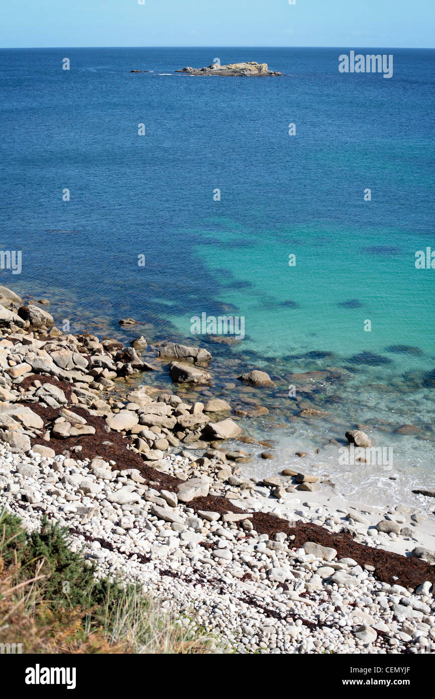 Guardando fuori dall'isola di St Martins, isole Scilly, UK. Foto Stock