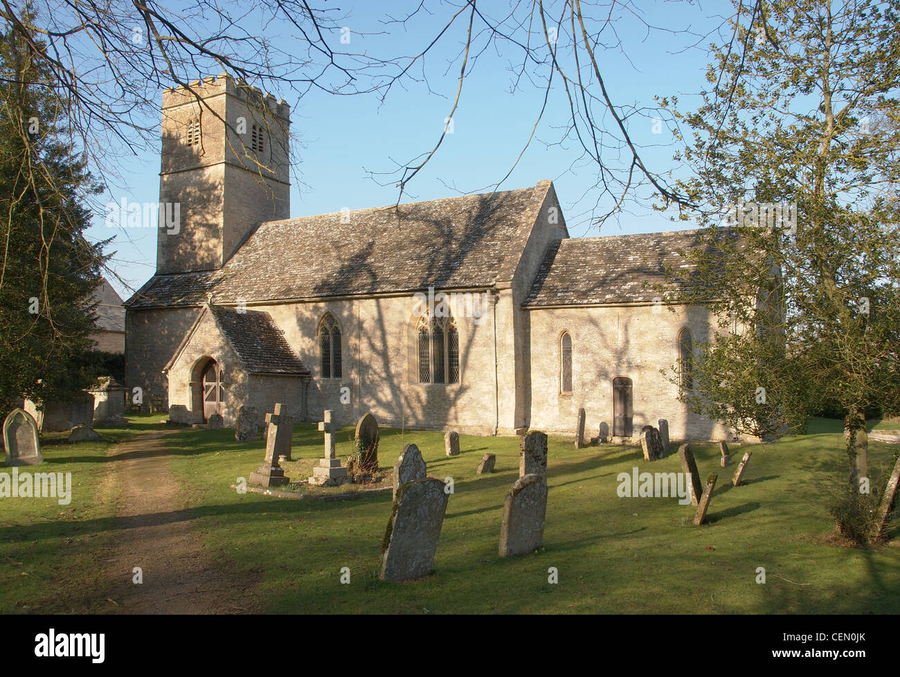 Sant'Andrea Chiesa sassone a Coln Rogers Gloucestershire Foto Stock