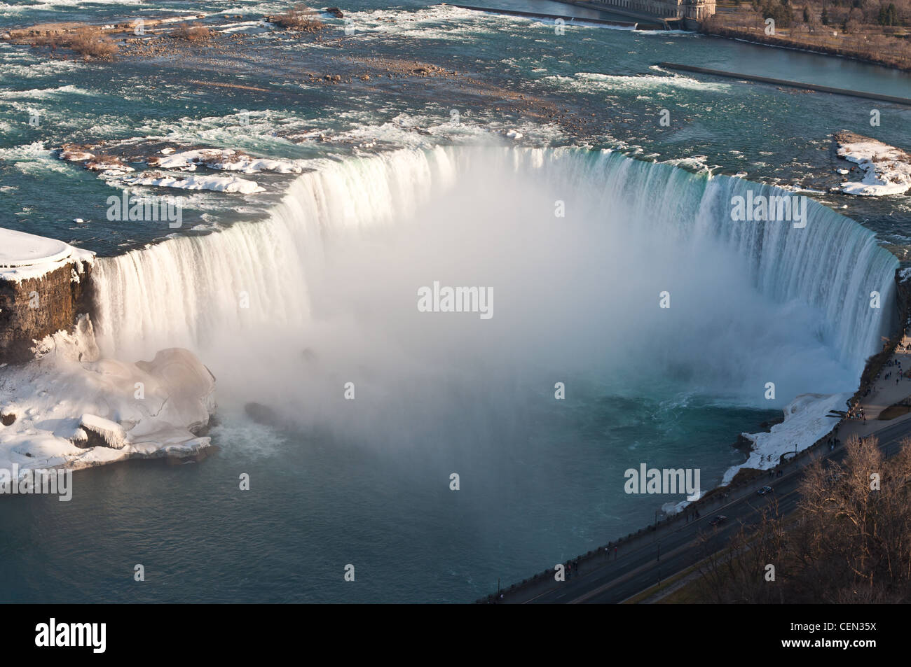 Il ferro di cavallo cade in Niagara Falls presa da sopra sul lato Canadese. Foto Stock